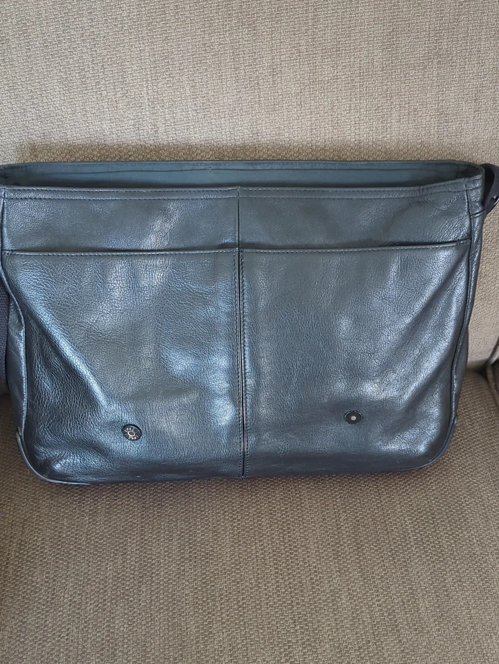 Fossil Black Leather Buckner Messenger Bag
